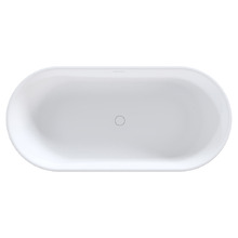 Kanso Matte White Solid Surface Freestanding Bath with Overflow